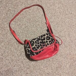 Coach Red and Leopard Print Crossbody Bag